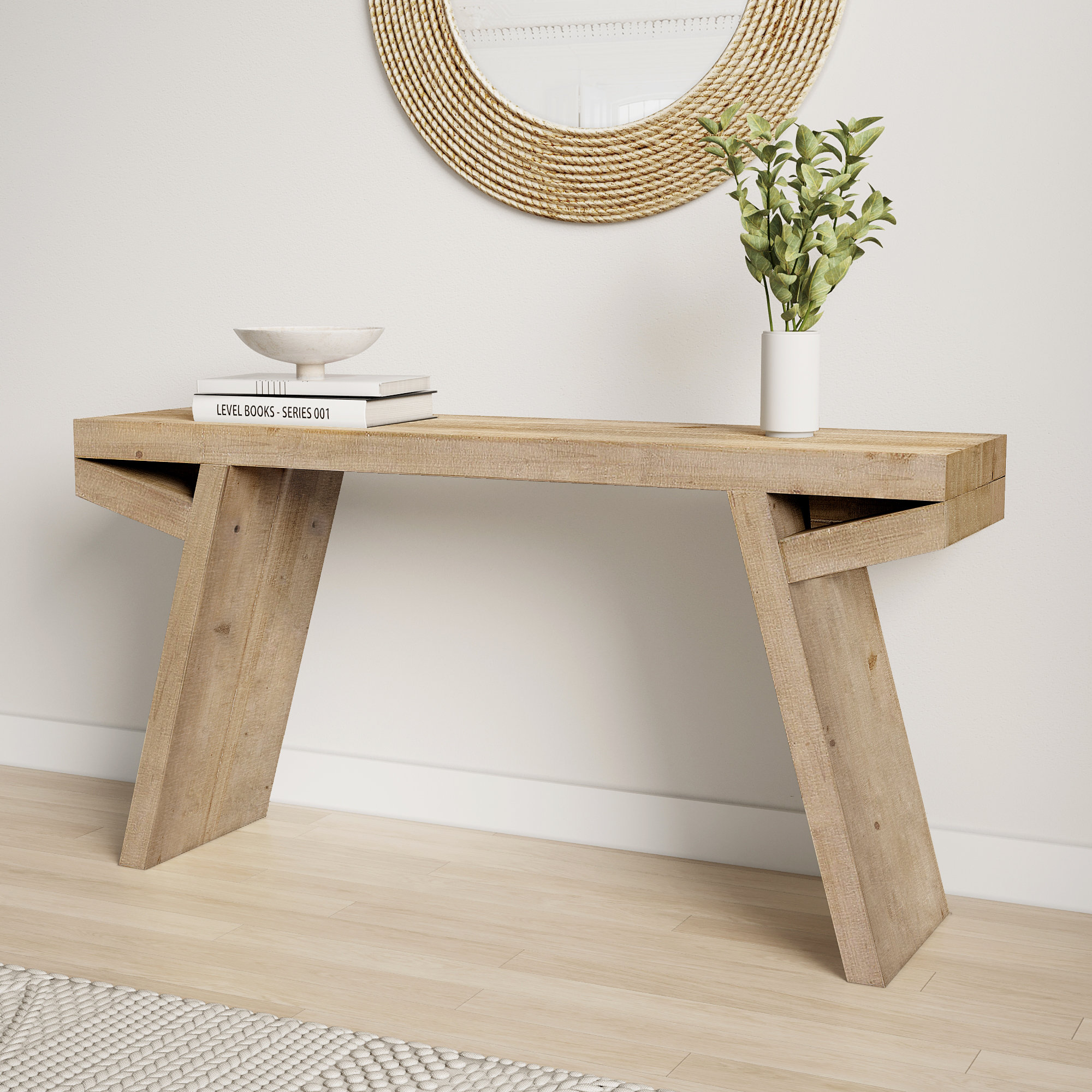 Gracie Oaks 58" Wood Console Table & Reviews | Wayfair